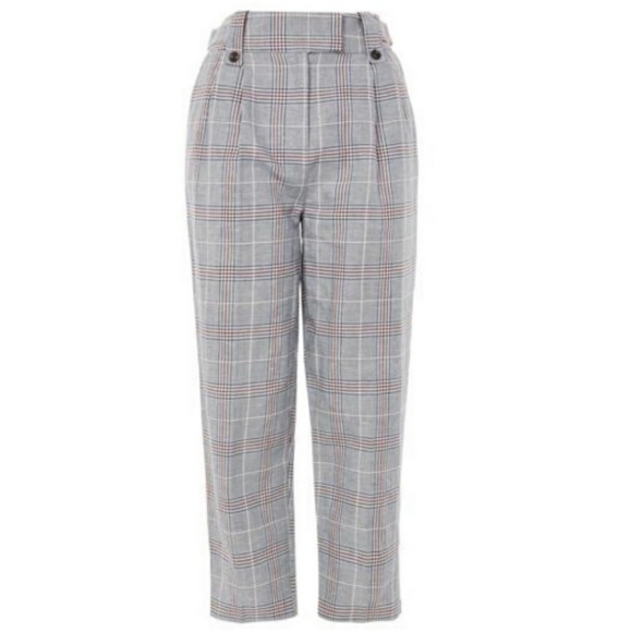 TOPSHOP Plaid Check Trousers NWOT - Picture 3 of 9